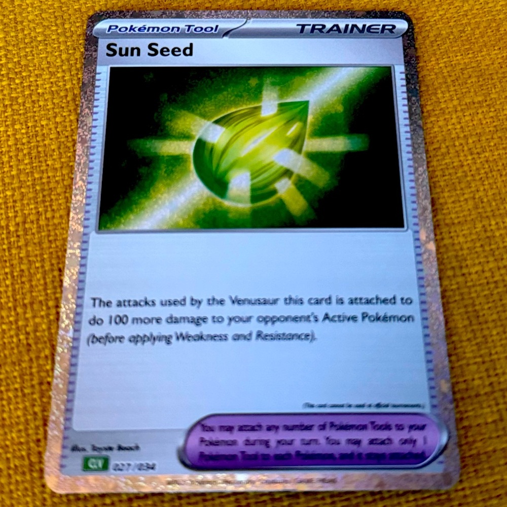 Sun seed holo Pokémon card